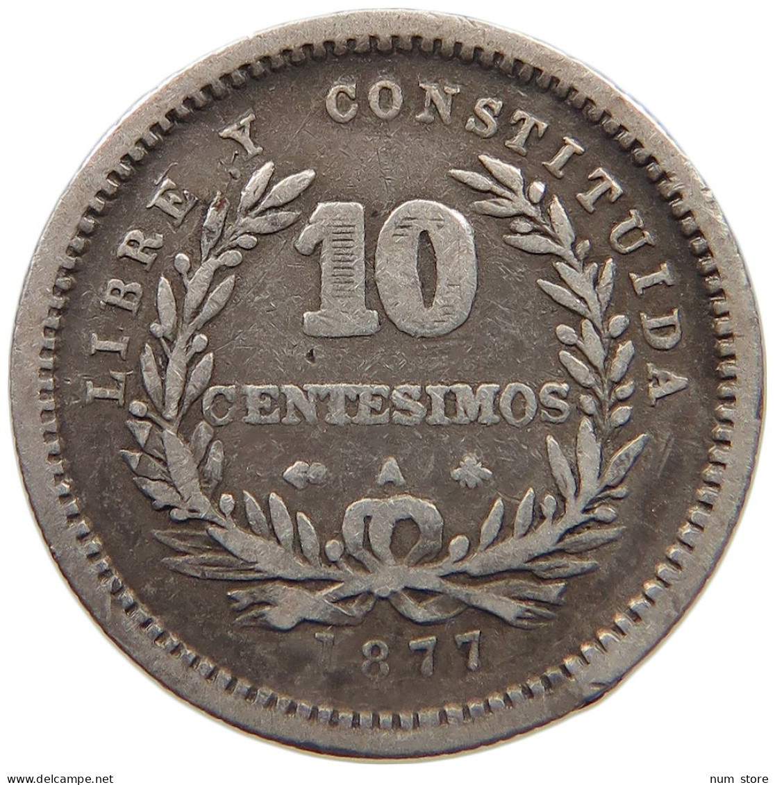 URUGUAY CENTESIMOS 1877  #MA 025310 - Uruguay