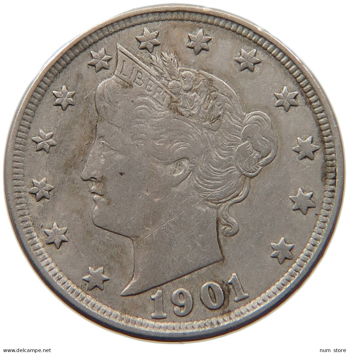 UNITED STATES OF AMERICA NICKEL 1901  #MA 099784 - 1883-1913: Liberty