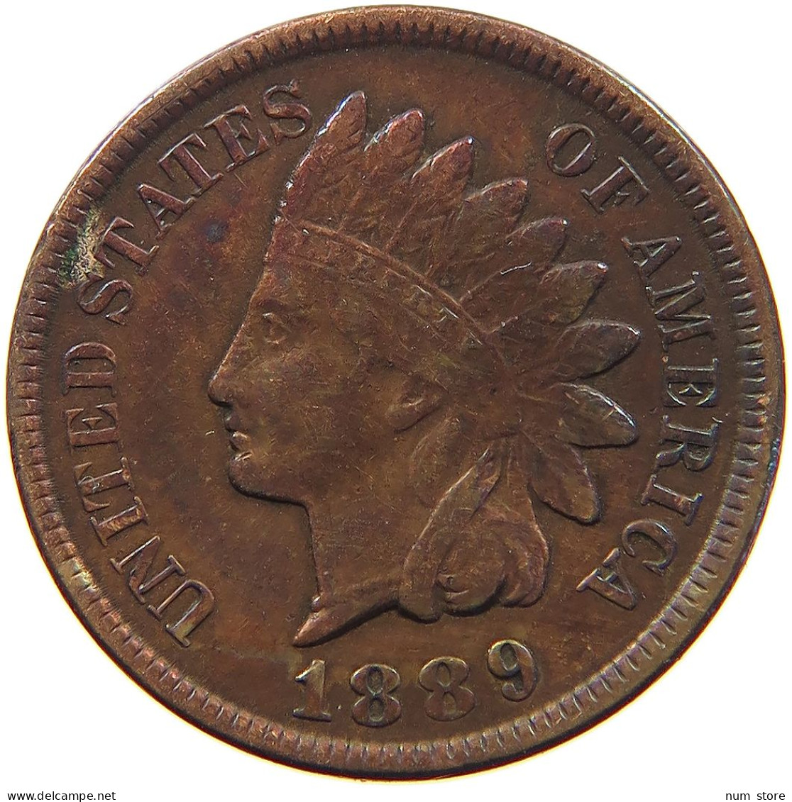 UNITED STATES OF AMERICA CENT 1889 INDIAN HEAD #MA 100796 - 1859-1909: Indian Head