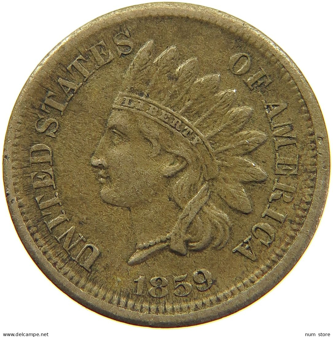 UNITED STATES OF AMERICA CENT 1859 INDIAN HEAD #MA 103877 - 1859-1909: Indian Head