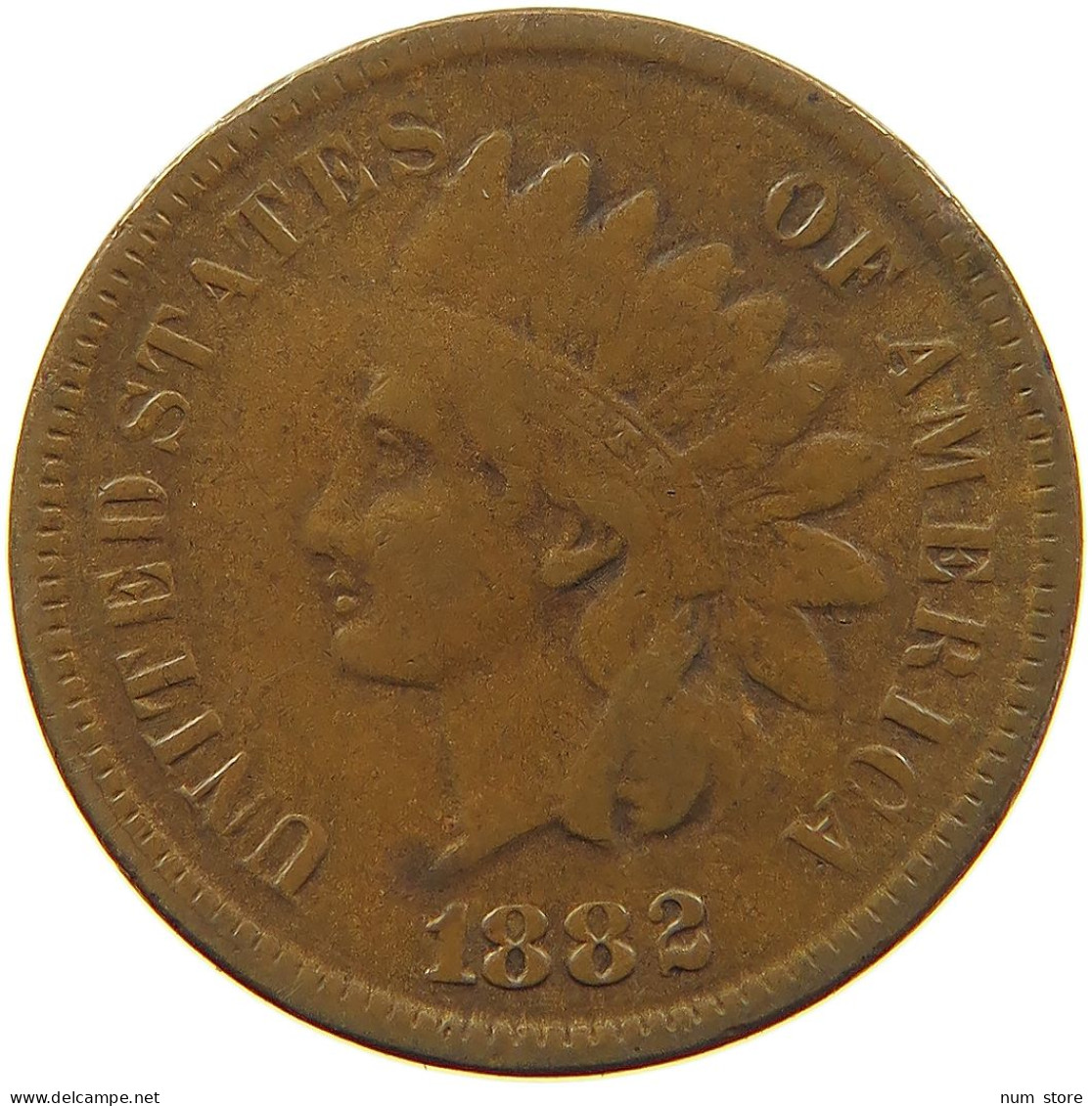 UNITED STATES OF AMERICA CENT 1882 INDIAN HEAD #MA 100792 - 1859-1909: Indian Head