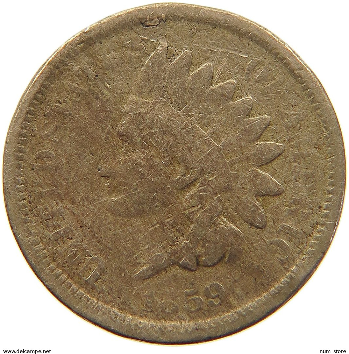 UNITED STATES OF AMERICA CENT 1859 INDIAN HEAD #MA 100793 - 1859-1909: Indian Head