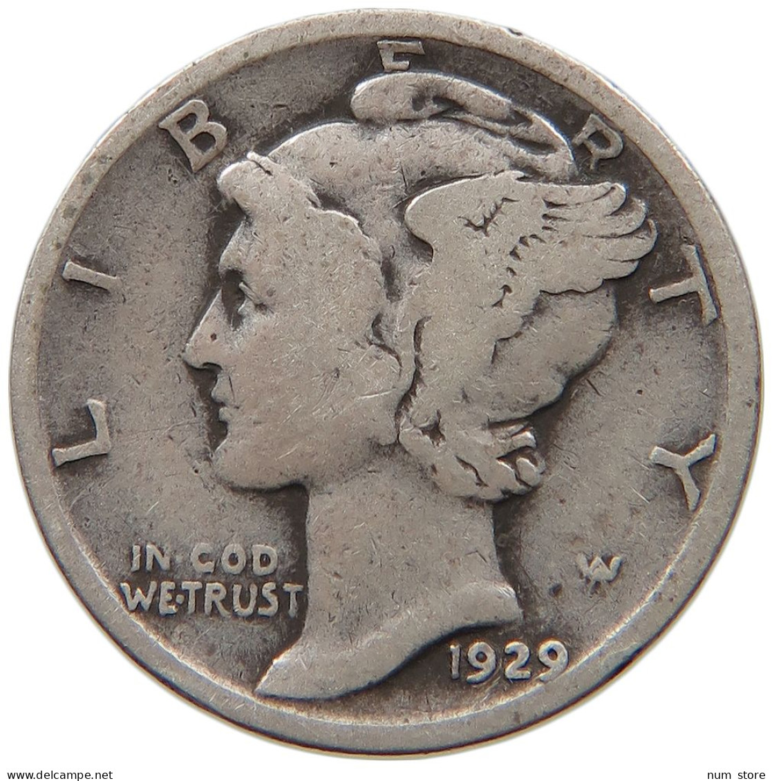 UNITED STATES DIME 1929  #MA 061795 - 1916-1945: Mercury (Mercure)