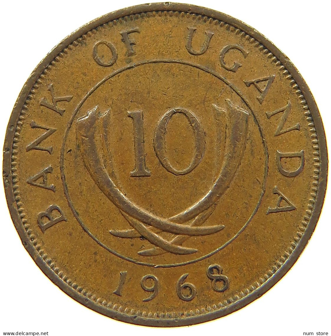 UGANDA 10 CENTS 1968  #MA 066948 - Uganda