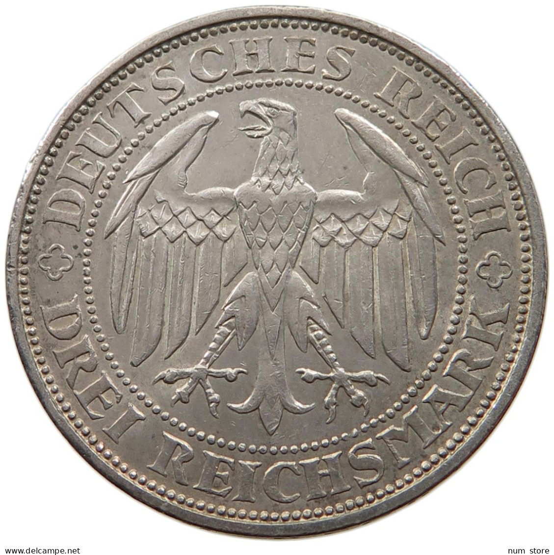 WEIMARER REPUBLIK 3 MARK 1929 B  #MA 002186 - 3 Mark & 3 Reichsmark