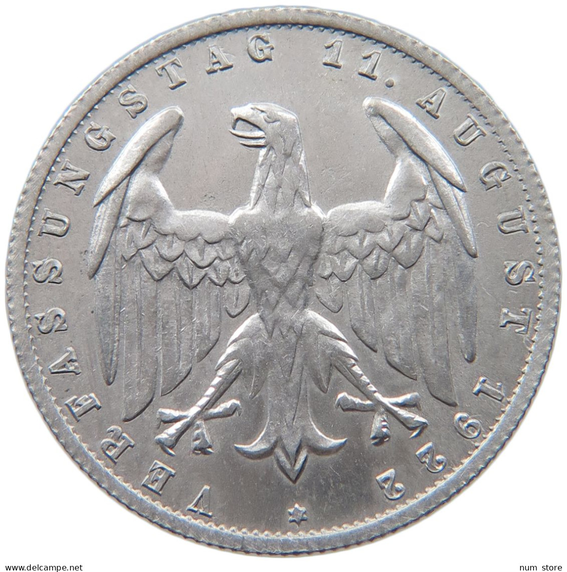 WEIMARER REPUBLIK 3 MARK 1922 G  #MA 098633 - 3 Marcos & 3 Reichsmark