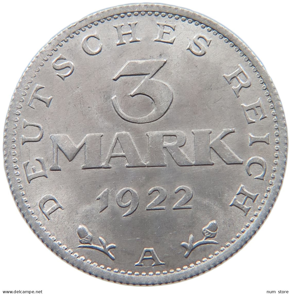 WEIMARER REPUBLIK 3 MARK 1922 A  #MA 098632 - 3 Marcos & 3 Reichsmark