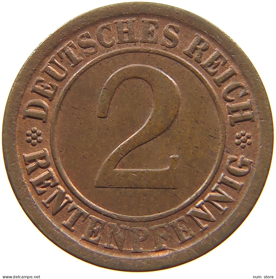 WEIMARER REPUBLIK 2 RENTENPFENNIG 1924 A  #MA 022576 - 2 Rentenpfennig & 2 Reichspfennig