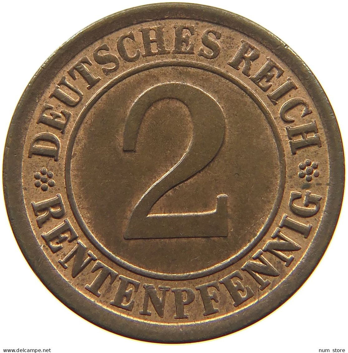 WEIMARER REPUBLIK 2 RENTENPFENNIG 1924 A  #MA 022573 - 2 Rentenpfennig & 2 Reichspfennig