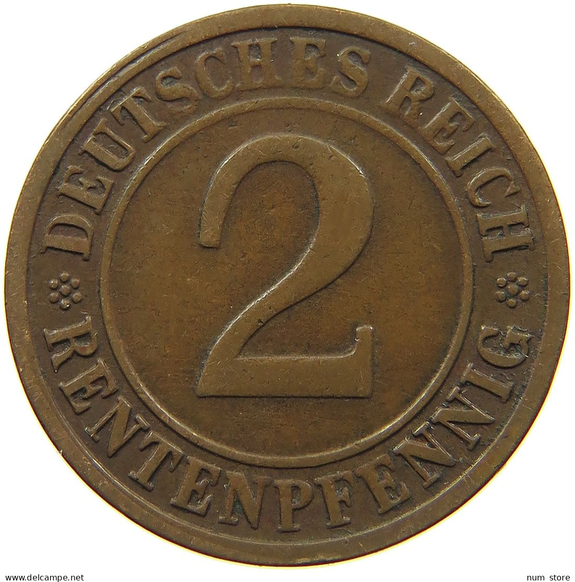 WEIMARER REPUBLIK 2 RENTENPFENNIG 1923 G DOPPELSCHLAG G #MA 100055 - 2 Rentenpfennig & 2 Reichspfennig