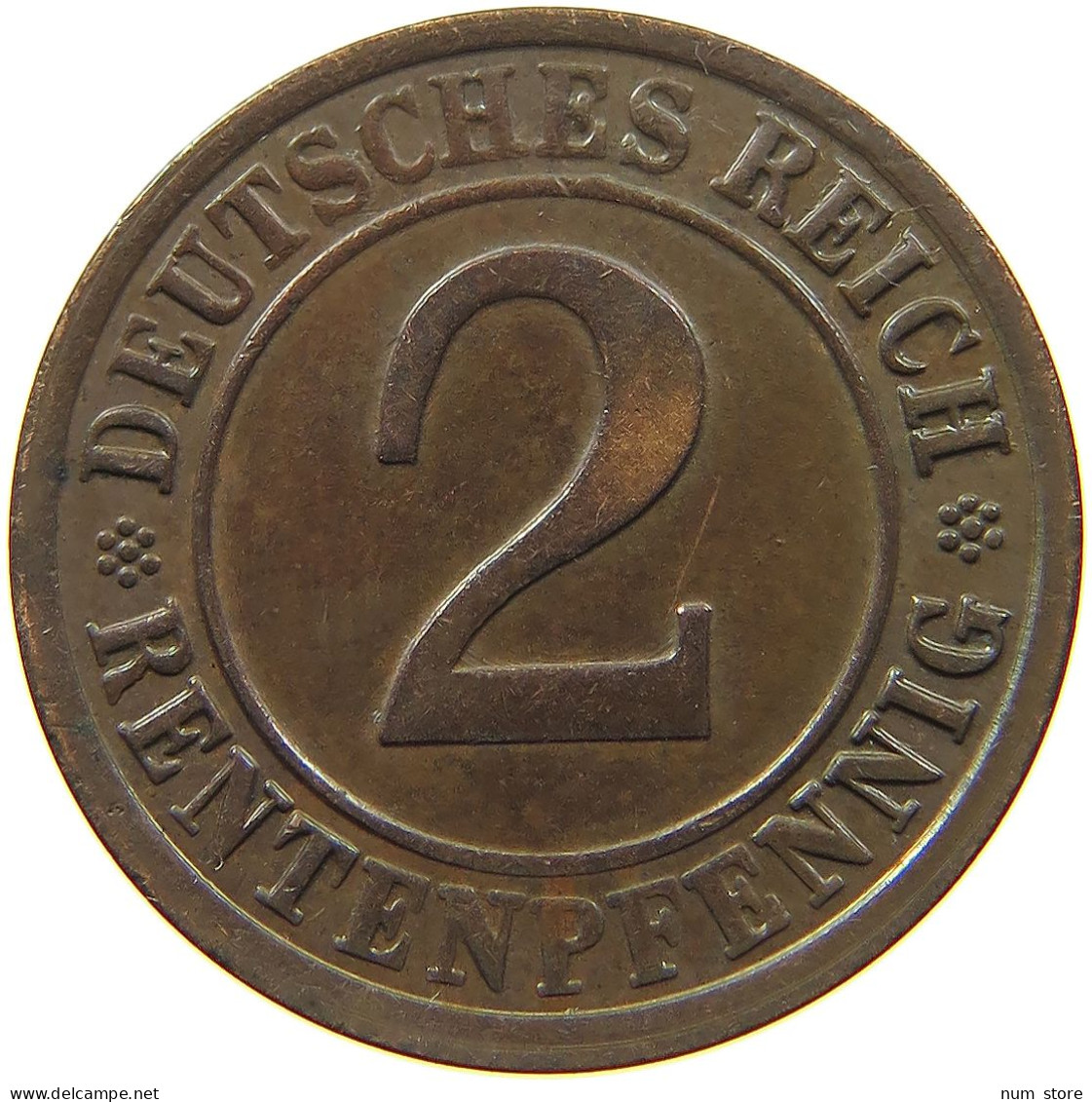 WEIMARER REPUBLIK 2 RENTENPFENNIG 1923 G  #MA 100052 - 2 Rentenpfennig & 2 Reichspfennig