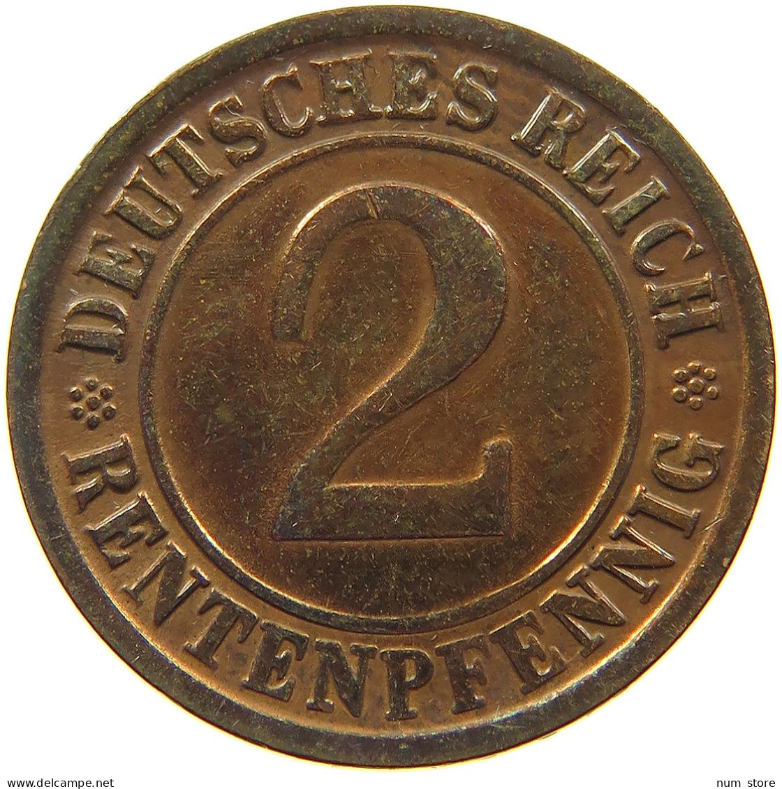 WEIMARER REPUBLIK 2 RENTENPFENNIG 1923 G  #MA 100047 - 2 Rentenpfennig & 2 Reichspfennig