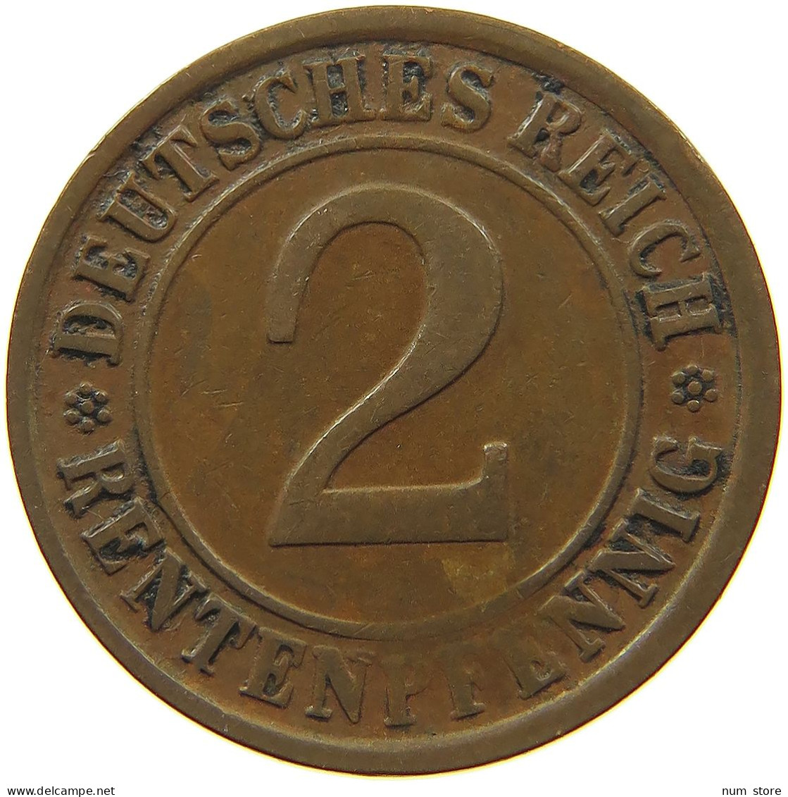 WEIMARER REPUBLIK 2 RENTENPFENNIG 1923 G  #MA 100039 - 2 Rentenpfennig & 2 Reichspfennig