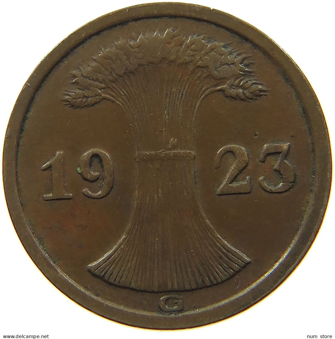 WEIMARER REPUBLIK 2 RENTENPFENNIG 1923 G  #MA 100036 - 2 Rentenpfennig & 2 Reichspfennig