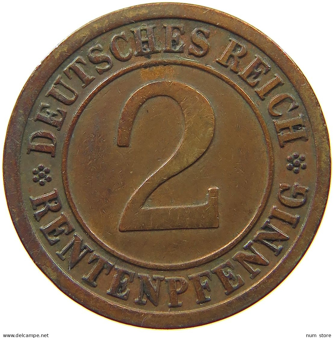 WEIMARER REPUBLIK 2 RENTENPFENNIG 1923 A  #MA 100050 - 2 Rentenpfennig & 2 Reichspfennig