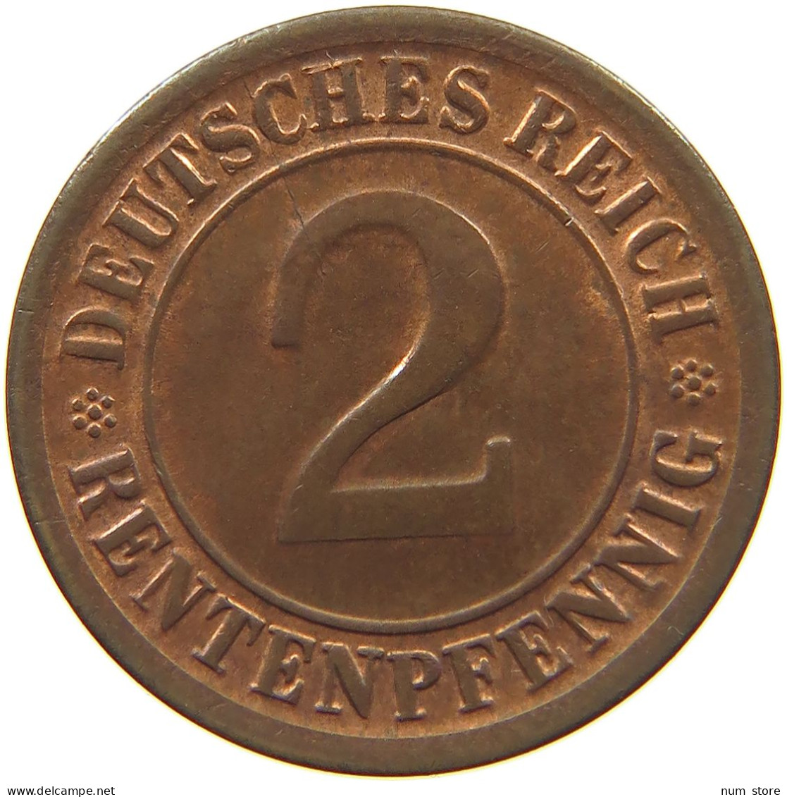 WEIMARER REPUBLIK 2 RENTENPFENNIG 1923 G  #MA 022575 - 2 Rentenpfennig & 2 Reichspfennig