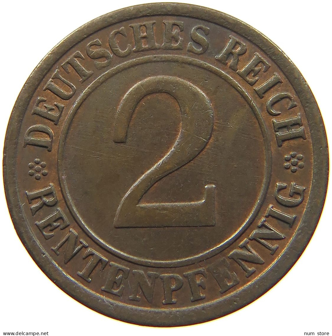 WEIMARER REPUBLIK 2 RENTENPFENNIG 1923 G  #MA 022574 - 2 Rentenpfennig & 2 Reichspfennig