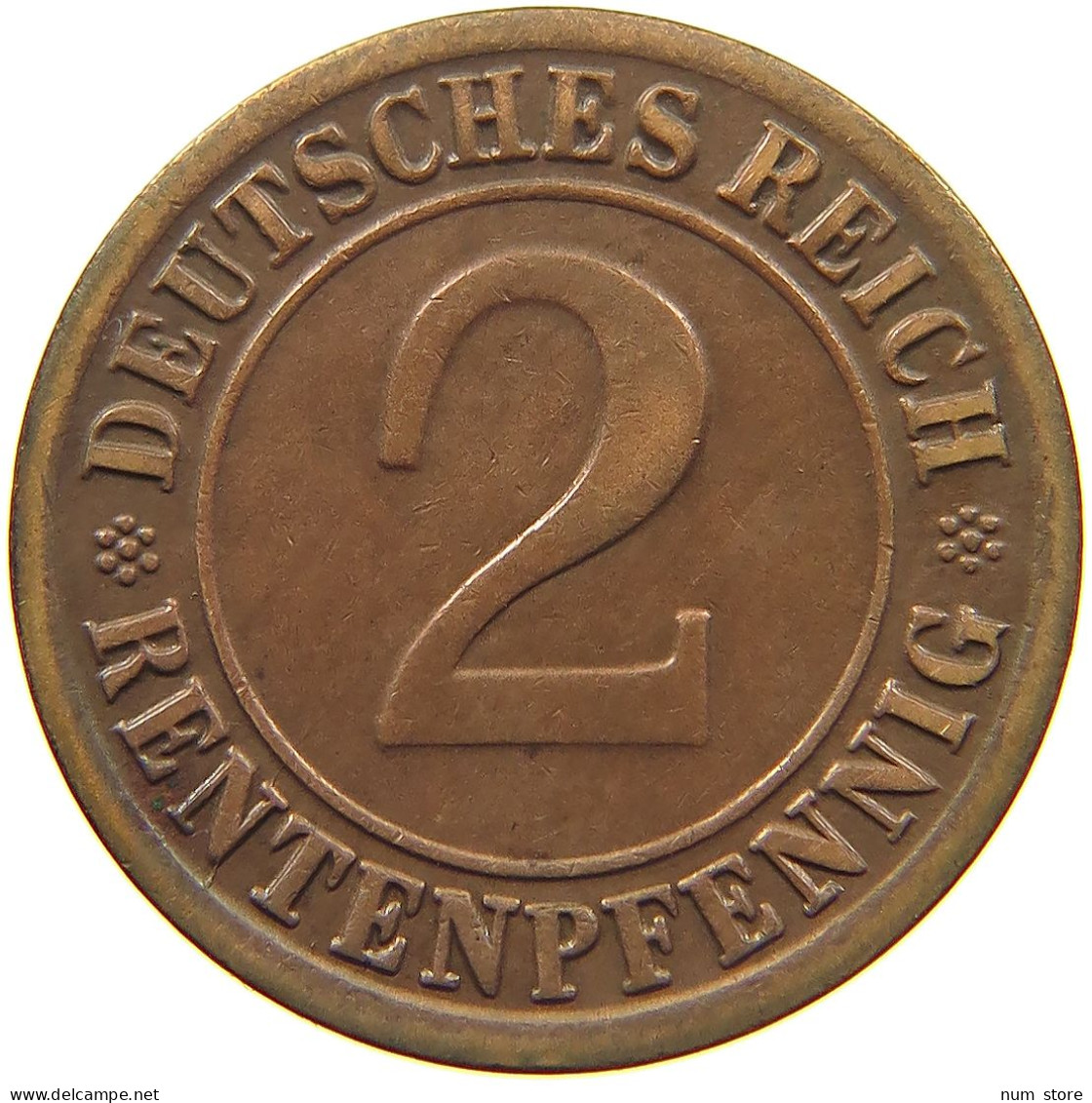 WEIMARER REPUBLIK 2 RENTENPFENNIG 1923 F  #MA 100049 - 2 Rentenpfennig & 2 Reichspfennig