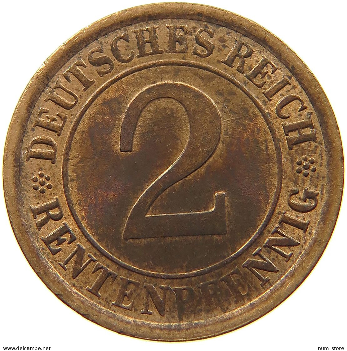 WEIMARER REPUBLIK 2 RENTENPFENNIG 1923 A  #MA 100046 - 2 Rentenpfennig & 2 Reichspfennig