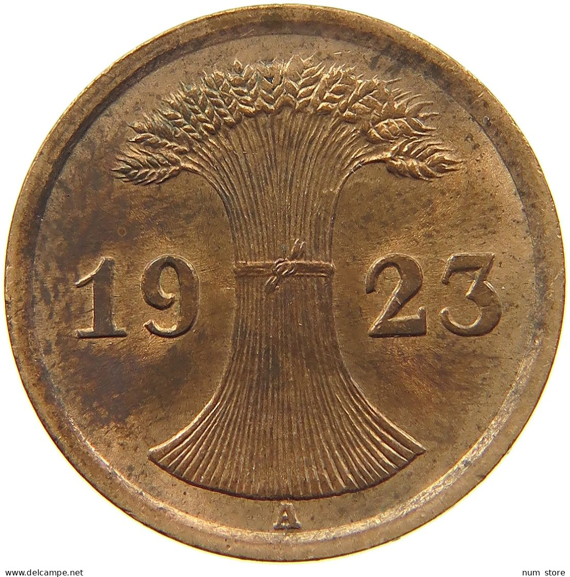 WEIMARER REPUBLIK 2 RENTENPFENNIG 1923 A  #MA 100046 - 2 Rentenpfennig & 2 Reichspfennig