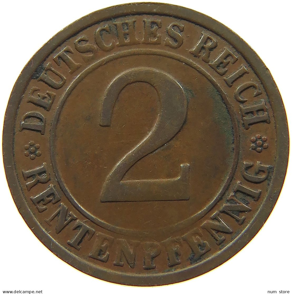 WEIMARER REPUBLIK 2 RENTENPFENNIG 1923 G  #MA 100042 - 2 Rentenpfennig & 2 Reichspfennig