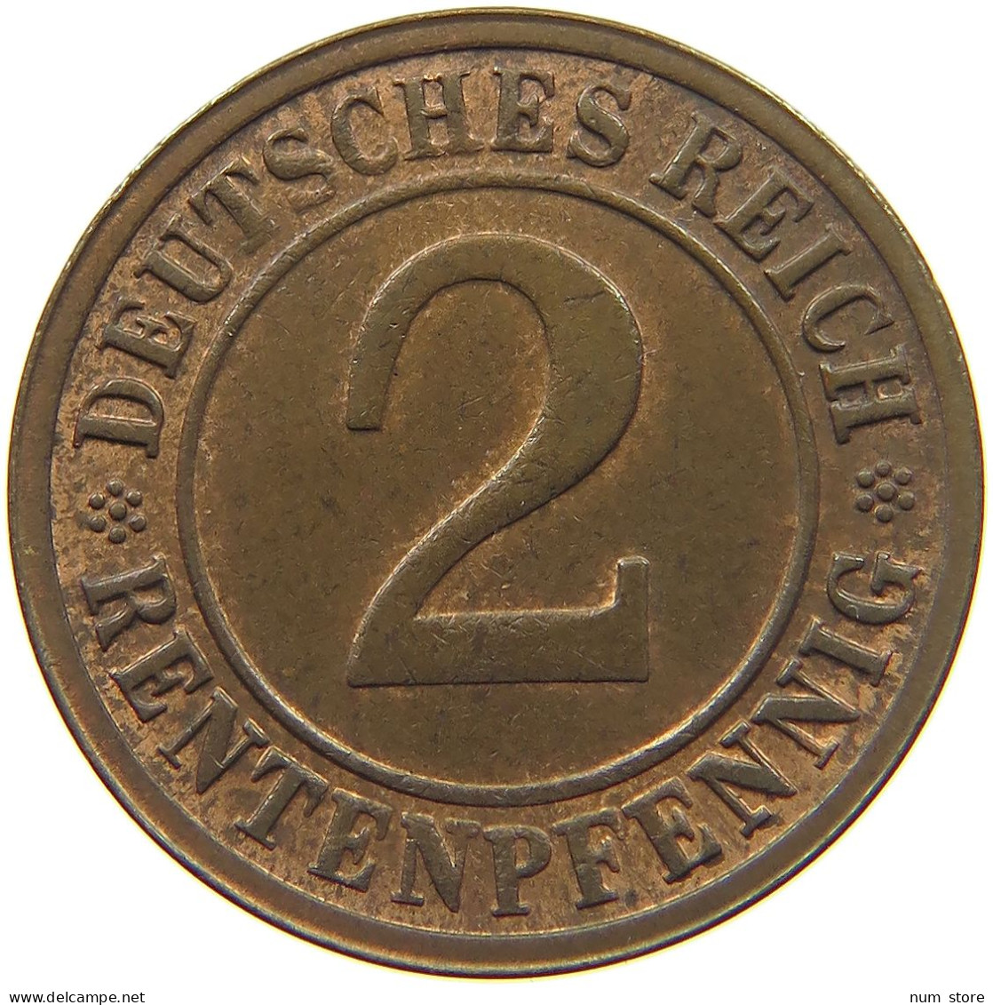 WEIMARER REPUBLIK 2 RENTENPFENNIG 1923 D  #MA 022571 - 2 Rentenpfennig & 2 Reichspfennig