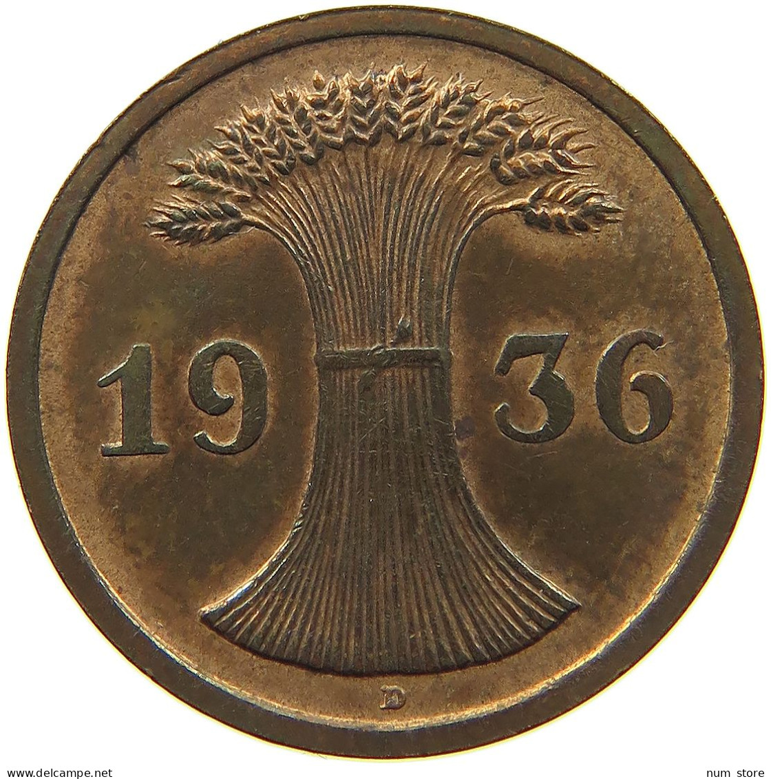WEIMARER REPUBLIK 2 REICHSPFENNIG 1936 D  #MA 100041 - 2 Rentenpfennig & 2 Reichspfennig