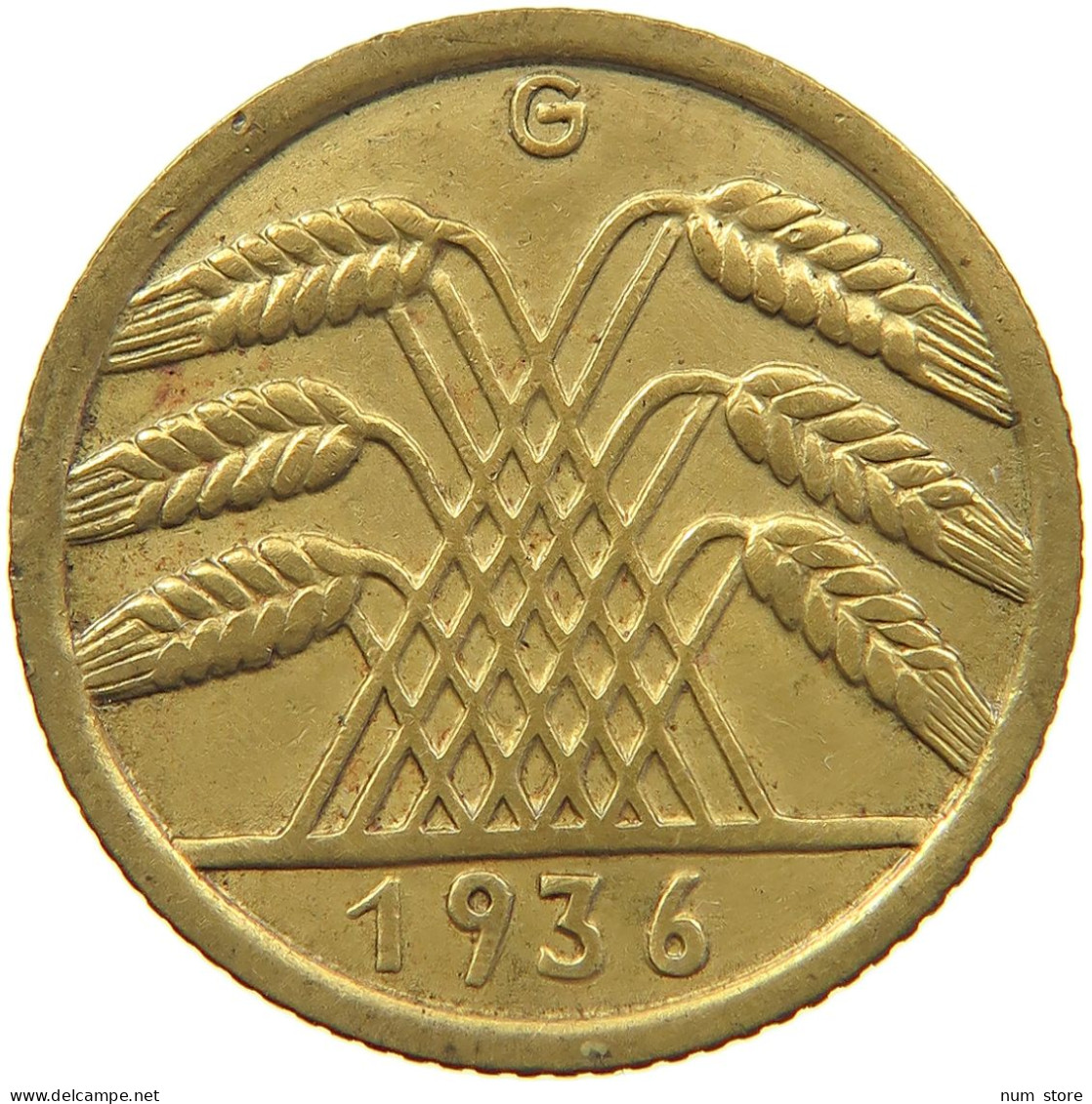 WEIMARER REPUBLIK 10 PFENNIG 1936 G  #MA 098924 - 10 Renten- & 10 Reichspfennig