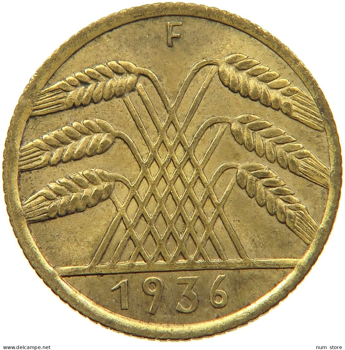 WEIMARER REPUBLIK 10 PFENNIG 1936 F  #MA 098922 - 10 Rentenpfennig & 10 Reichspfennig