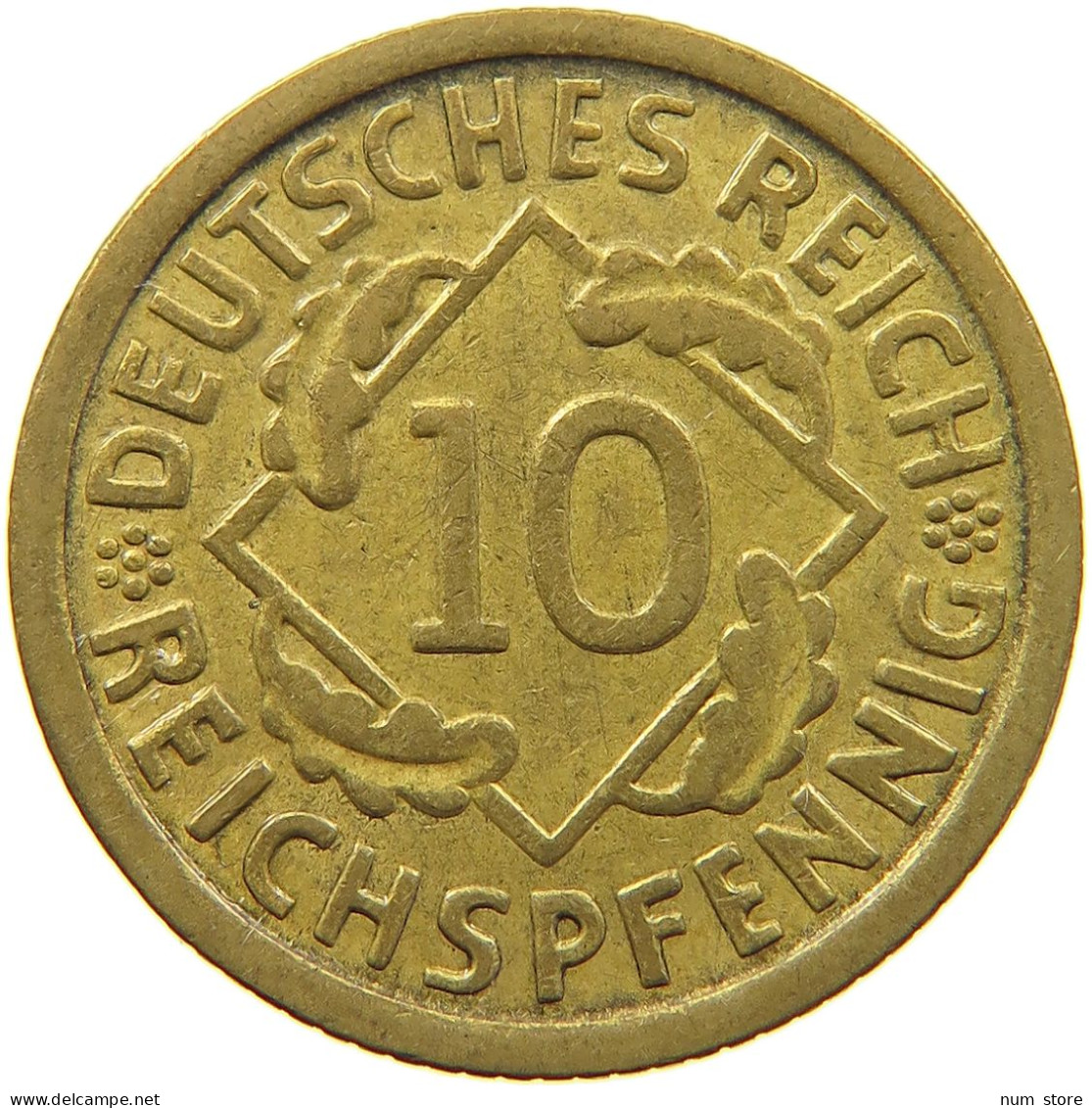 WEIMARER REPUBLIK 10 PFENNIG 1935 E  #MA 098942 - 10 Renten- & 10 Reichspfennig