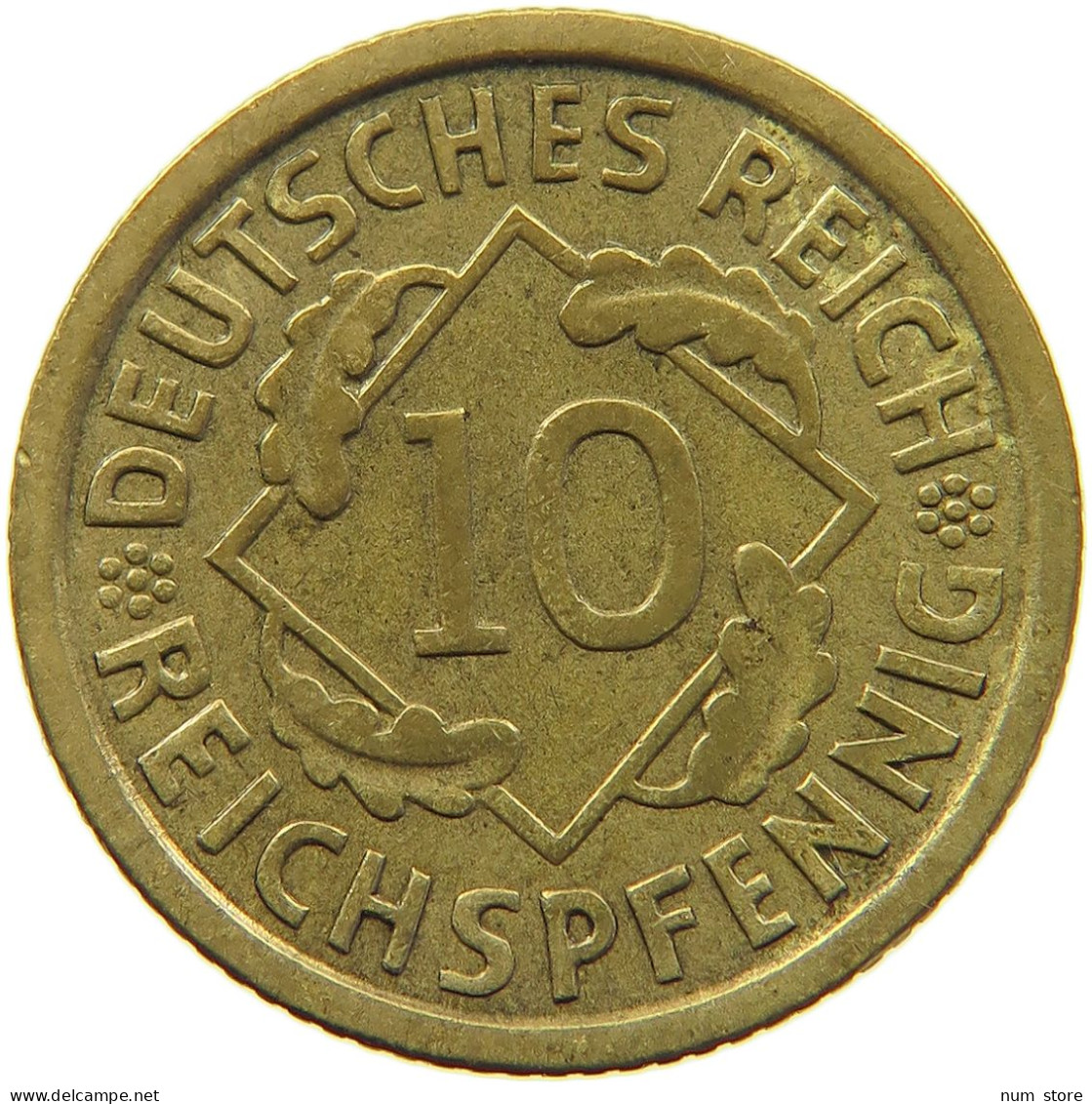 WEIMARER REPUBLIK 10 PFENNIG 1934 A  #MA 098937 - 10 Renten- & 10 Reichspfennig