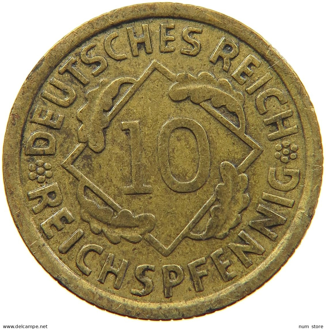 WEIMARER REPUBLIK 10 PFENNIG 1932 E  #MA 098928 - 10 Renten- & 10 Reichspfennig