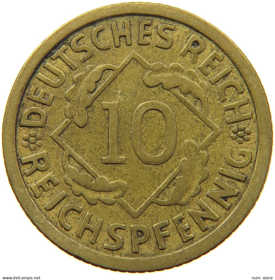 WEIMARER REPUBLIK 10 PFENNIG 1930 F  #MA 098933 - 10 Rentenpfennig & 10 Reichspfennig