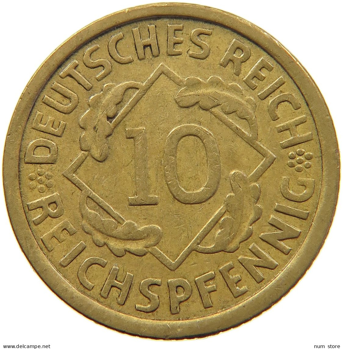 WEIMARER REPUBLIK 10 PFENNIG 1930 A  #MA 098929 - 10 Renten- & 10 Reichspfennig