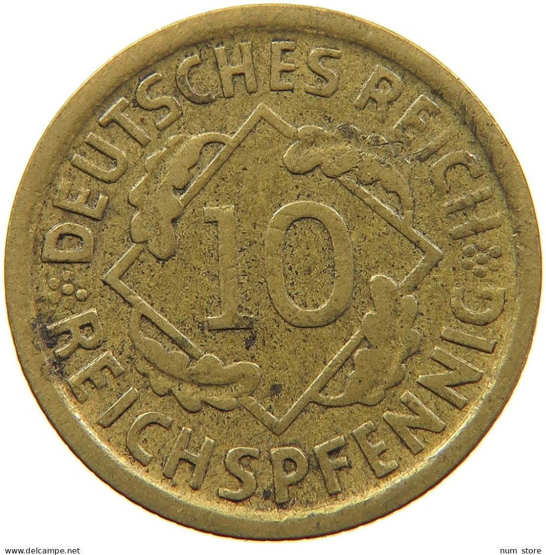 WEIMARER REPUBLIK 10 PFENNIG 1929 A  #MA 098921 - 10 Renten- & 10 Reichspfennig