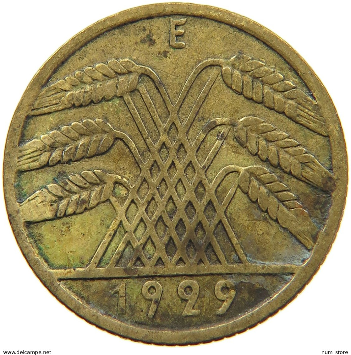 WEIMARER REPUBLIK 10 PFENNIG 1929 E  #MA 098926 - 10 Renten- & 10 Reichspfennig