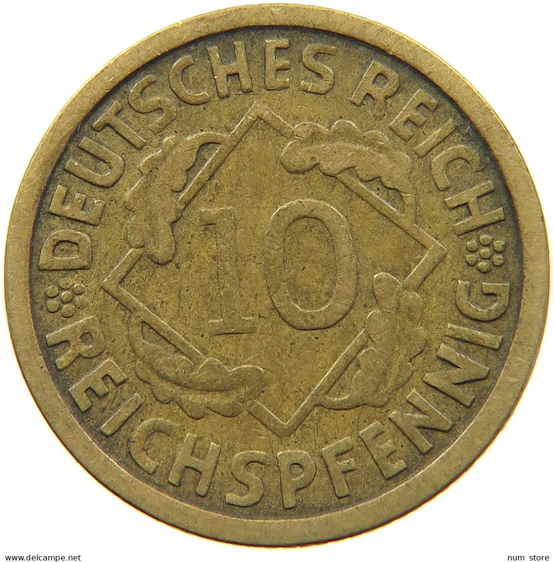 WEIMARER REPUBLIK 10 PFENNIG 1924 J  #MA 098936 - 10 Rentenpfennig & 10 Reichspfennig