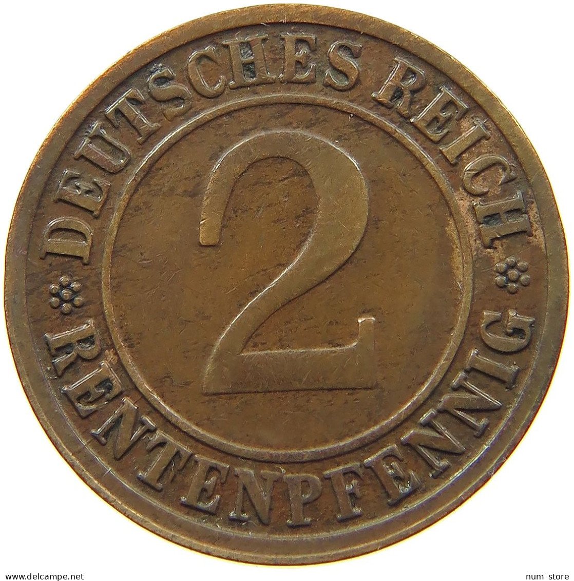 WEIMARER REPUBLIK 2 RENTENPFENNIG 1923 D  #MA 100031 - 2 Rentenpfennig & 2 Reichspfennig