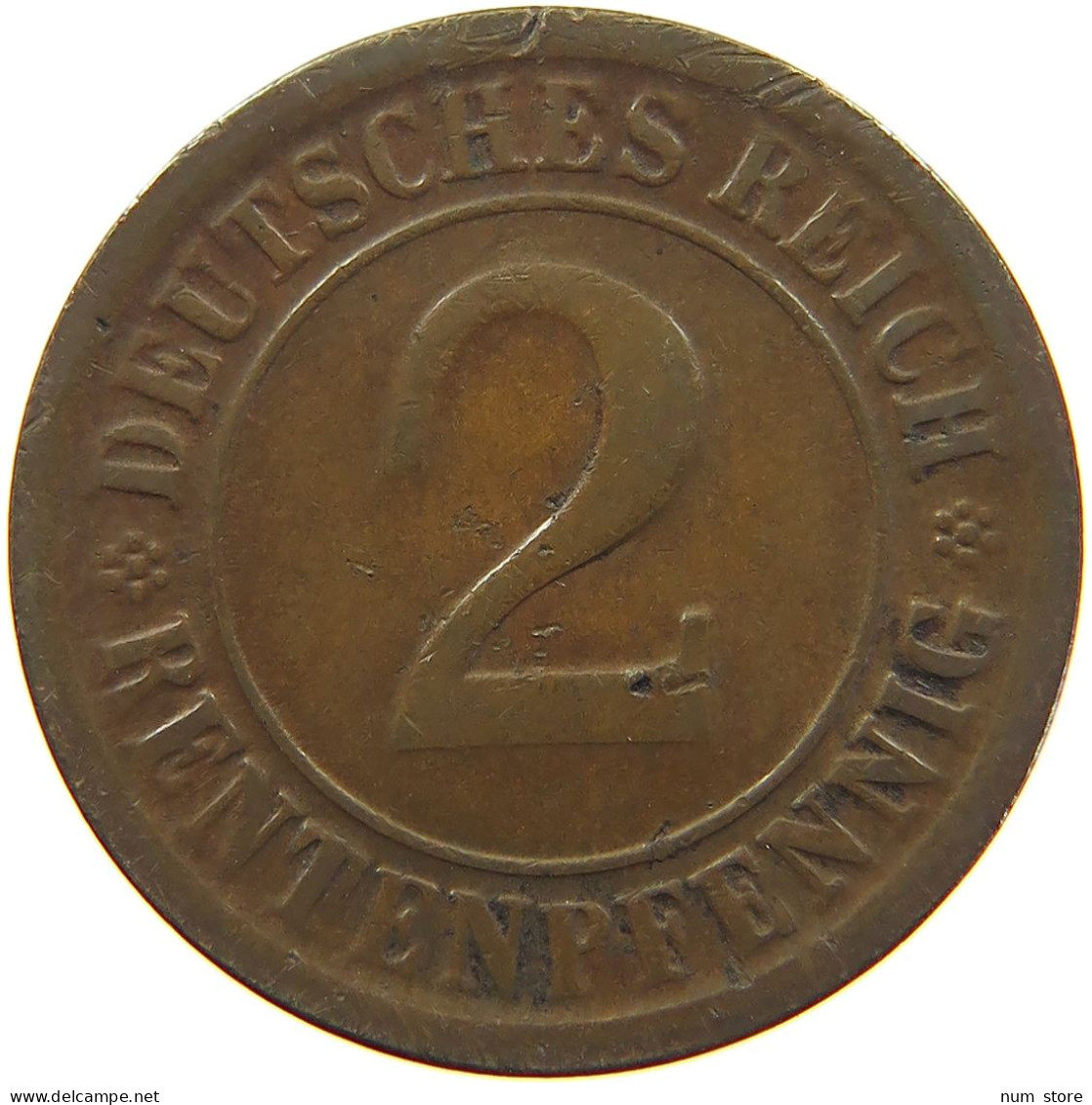 WEIMAR 2 PFENNIG 1924 A  #MA 068146 - 2 Renten- & 2 Reichspfennig