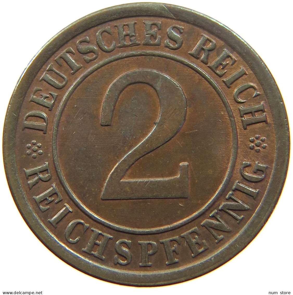 WEIMAR 2 PFENNIG 1924 A  #MA 011998 - 2 Rentenpfennig & 2 Reichspfennig