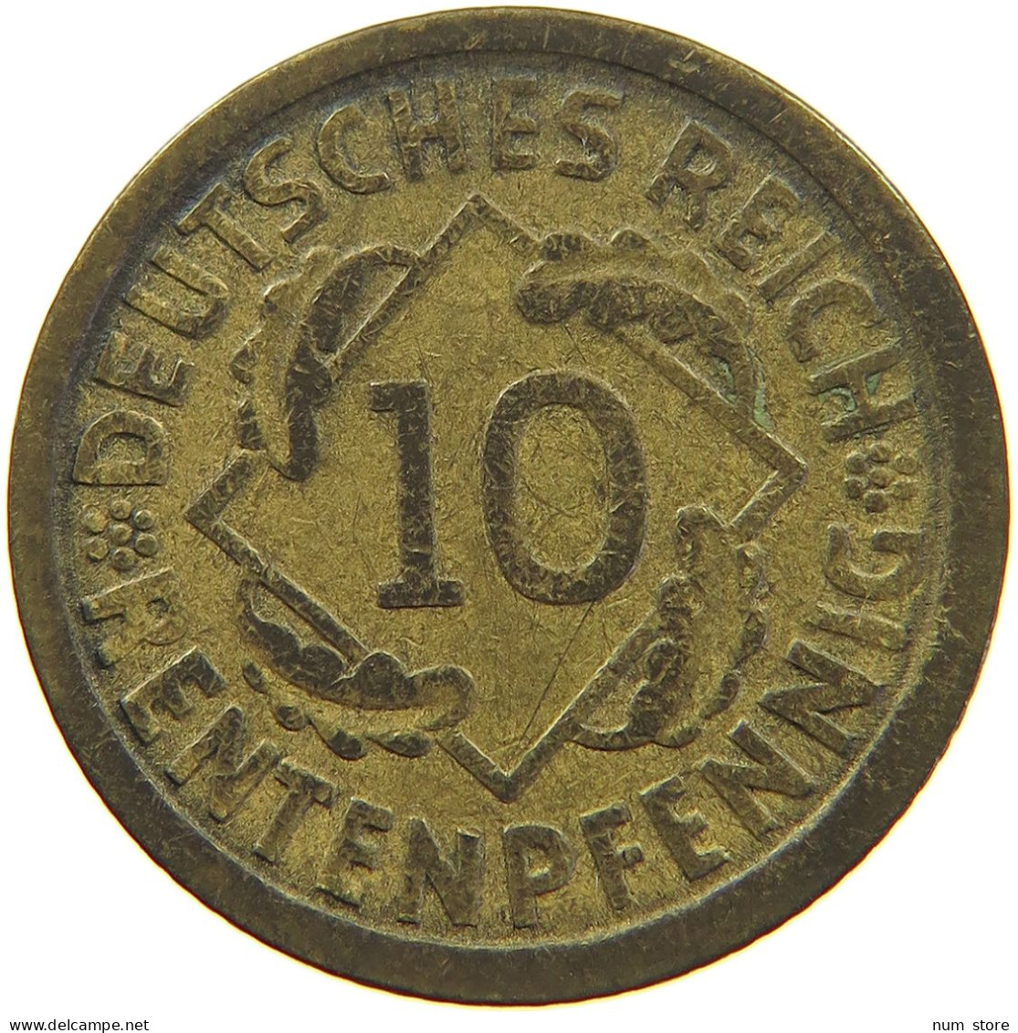 WEIMAR 10 RENTENPFENNIG 1924 A  #MA 067928 - 2 Renten- & 2 Reichspfennig