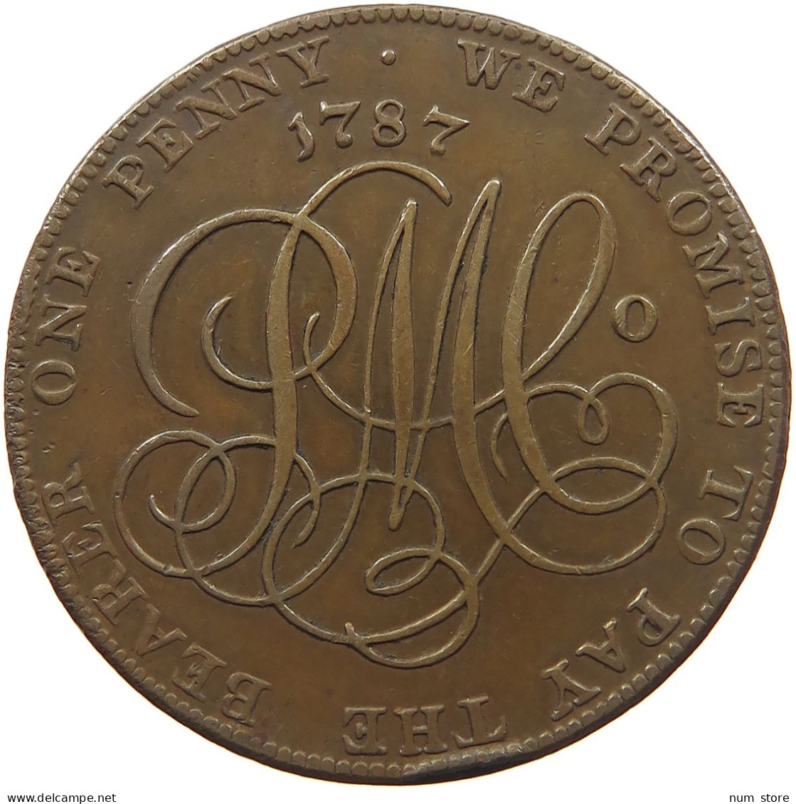 WALES ANGLESEY PENNY 1787 GEORGE III. 1760-1820 #MA 023068 - Otros & Sin Clasificación