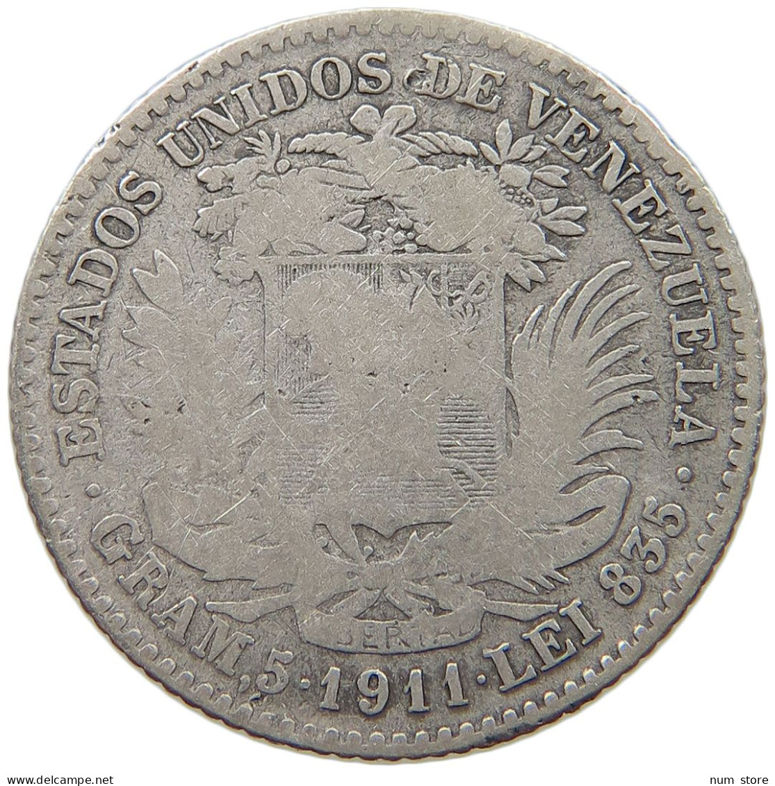 VENEZUELA BOLIVAR 1911  #MA 025979 - Venezuela