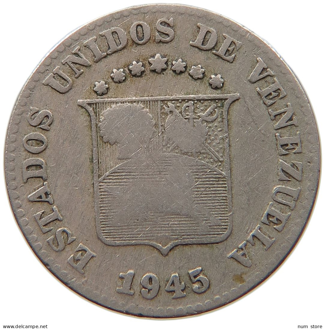 VENEZUELA 5 CENTIMOS 1945  #MA 067200 - Venezuela