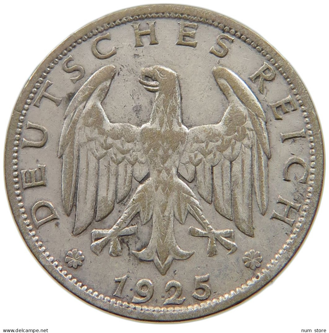 WEIMARER REPUBLIK 1 MARK 1925 A  #MA 001539 - 1 Mark & 1 Reichsmark