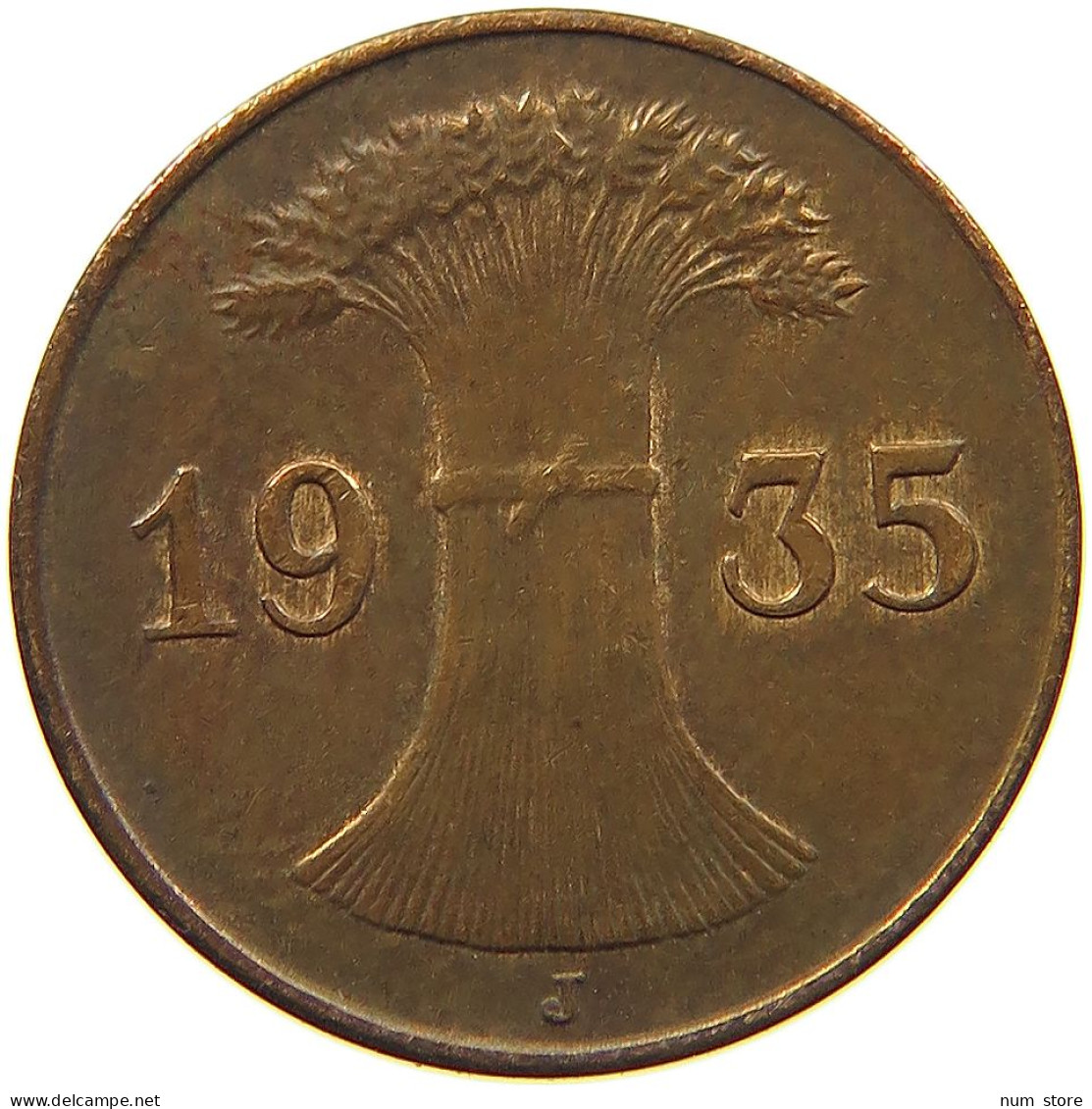 WEIMARER REPUBLIK REICHSPFENNIG 1935 J  #MA 100170 - 1 Rentenpfennig & 1 Reichspfennig