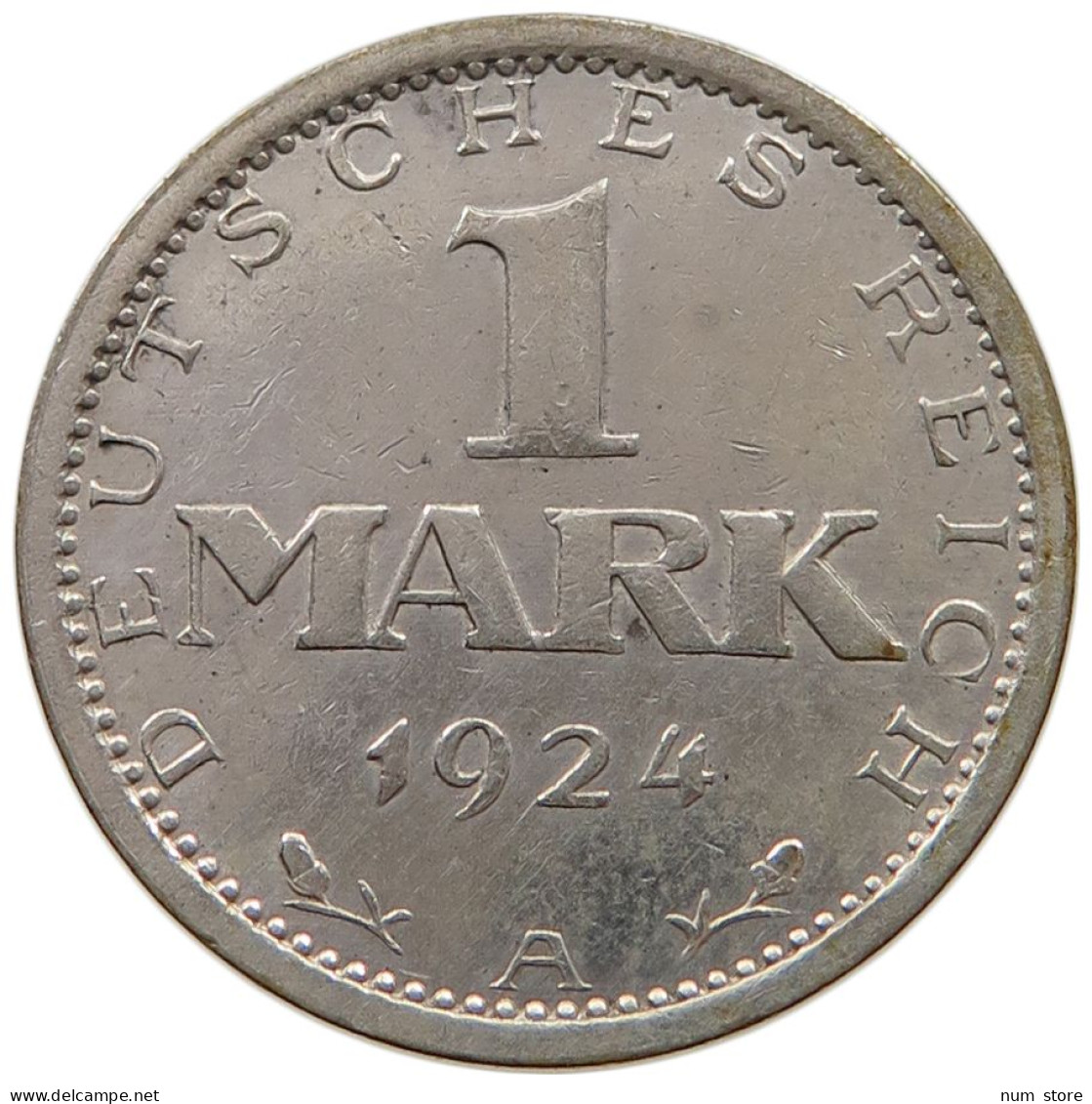 WEIMARER REPUBLIK MARK 1924 A J.311 #MA 001535 - 1 Mark & 1 Reichsmark