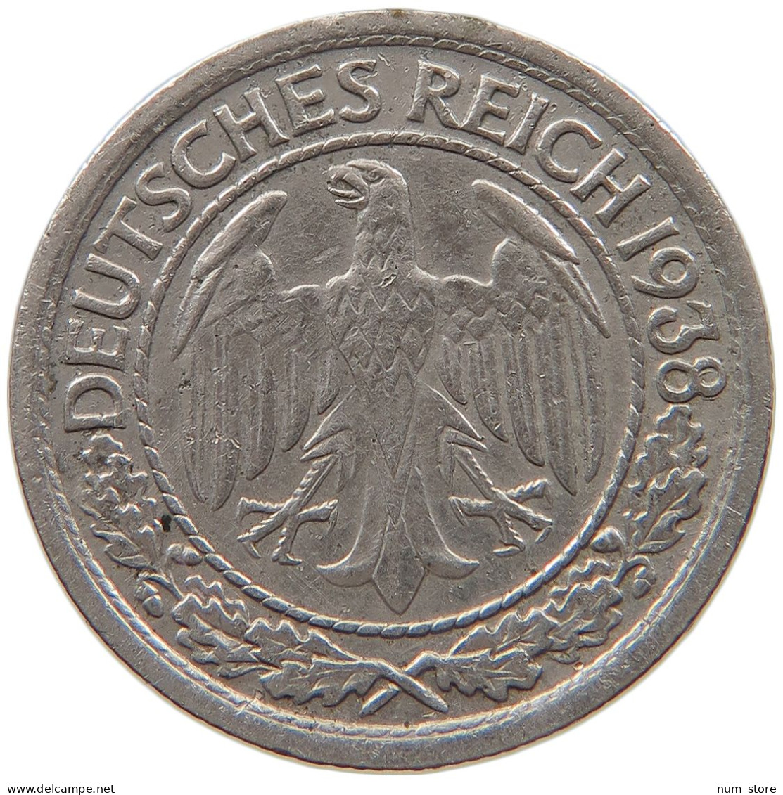 WEIMARER REPUBLIK 50 REICHSPFENNIG 1938 G  #MA 104147 - 50 Rentenpfennig & 50 Reichspfennig