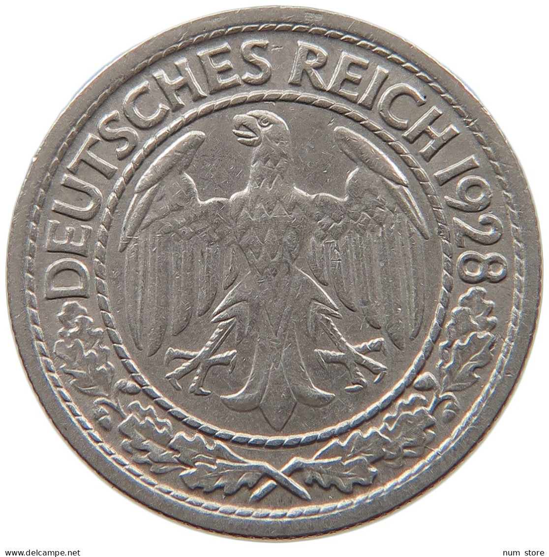 WEIMARER REPUBLIK 50 REICHSPFENNIG 1928 G  #MA 099483 - 50 Renten- & 50 Reichspfennig