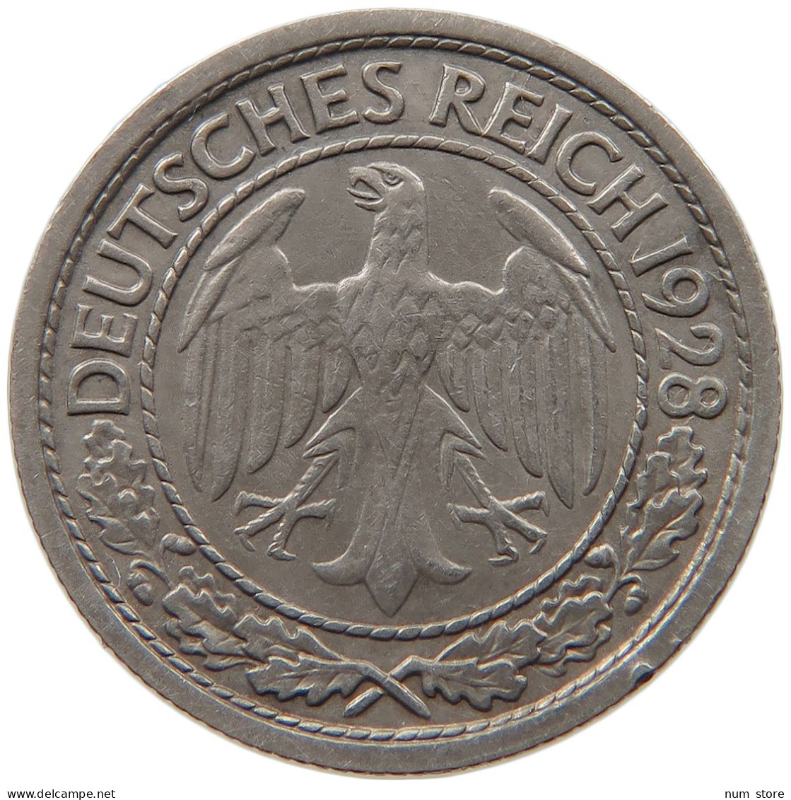 WEIMARER REPUBLIK 50 REICHSPFENNIG 1928 E  #MA 099462 - 50 Renten- & 50 Reichspfennig